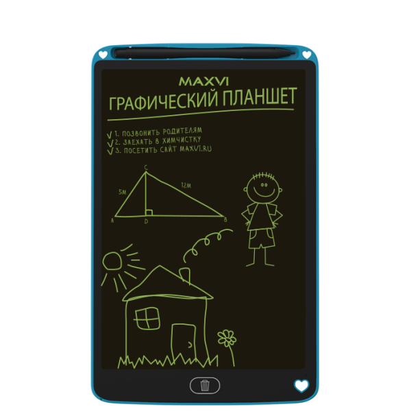 Купить Планшет для рисования LCD планшет для заметок и рисования Maxvi MGT-02 blue